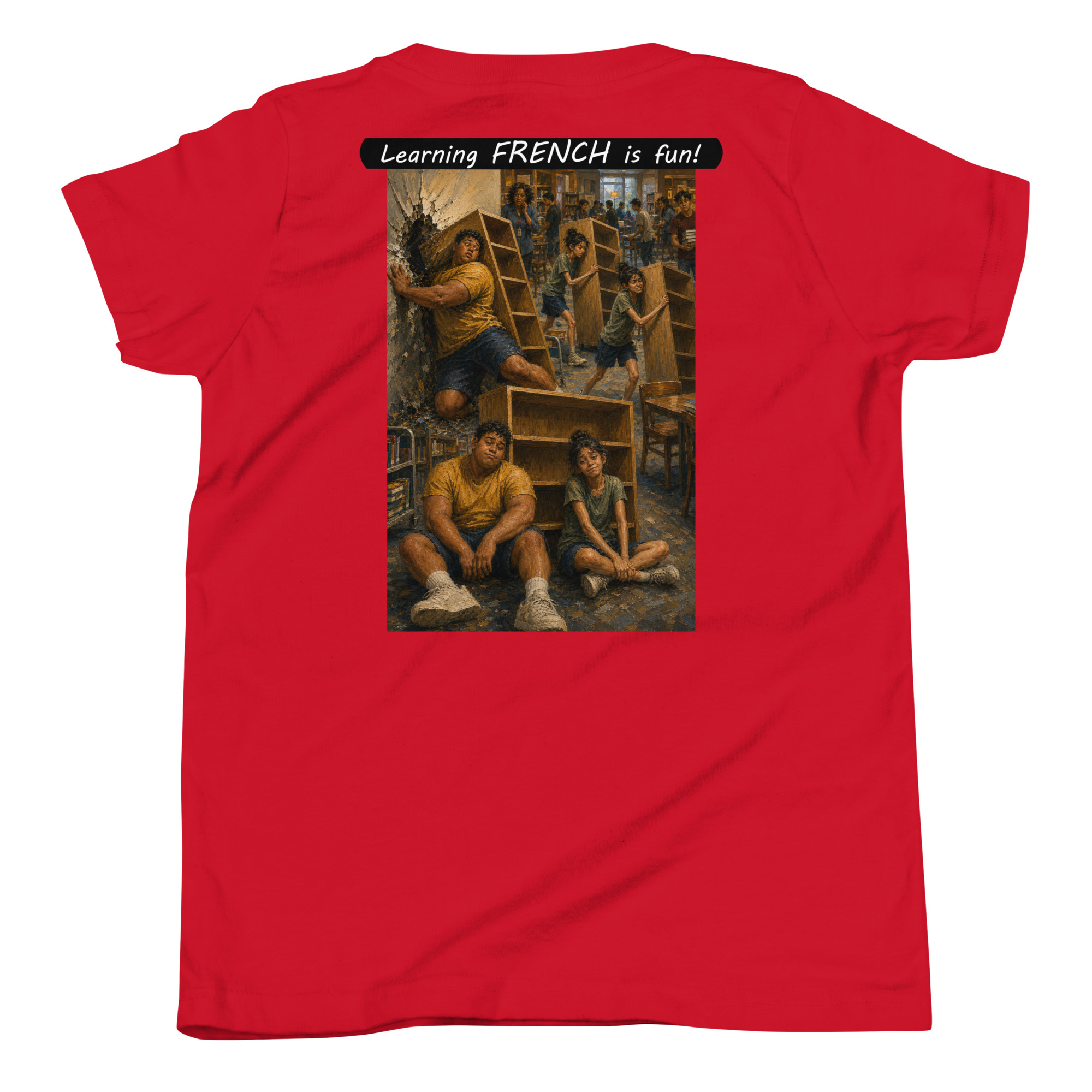 Youth Short Sleeve T-Shirt - Learning FRENCH is fun! - Fair Trade - Image 35