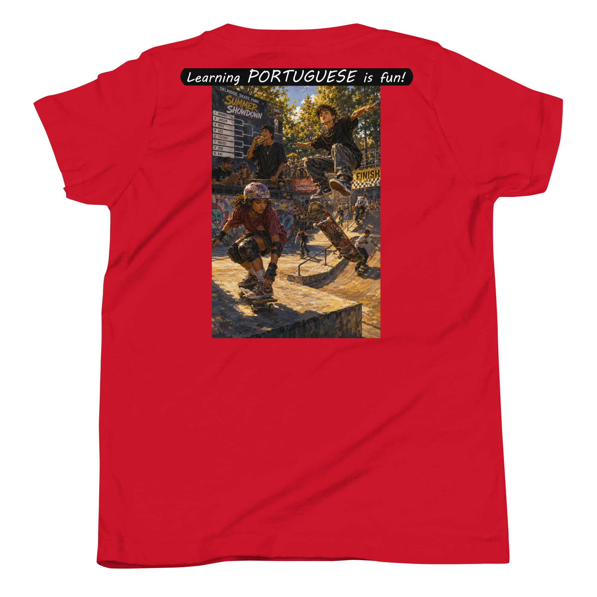 Youth Short Sleeve T-Shirt - Learning PORTUGUESE is fun! - The Summer Showdown - Image 4