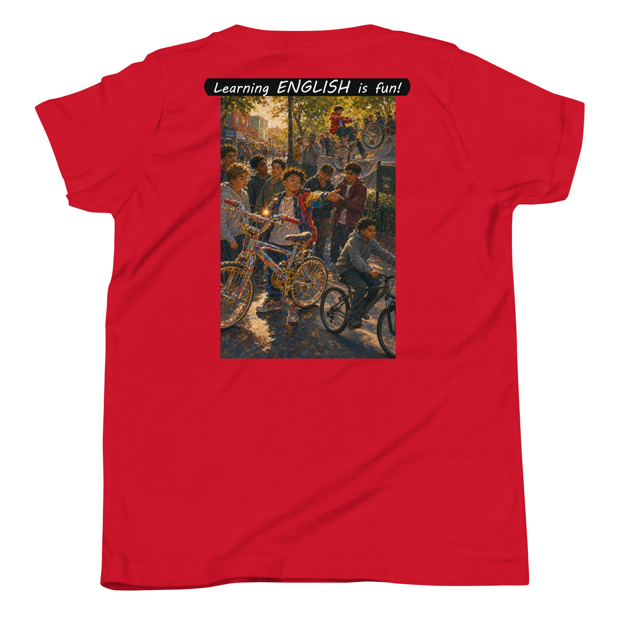 Youth Short Sleeve T-Shirt - Learning ENGLISH is fun! - The Show Off - Image 30
