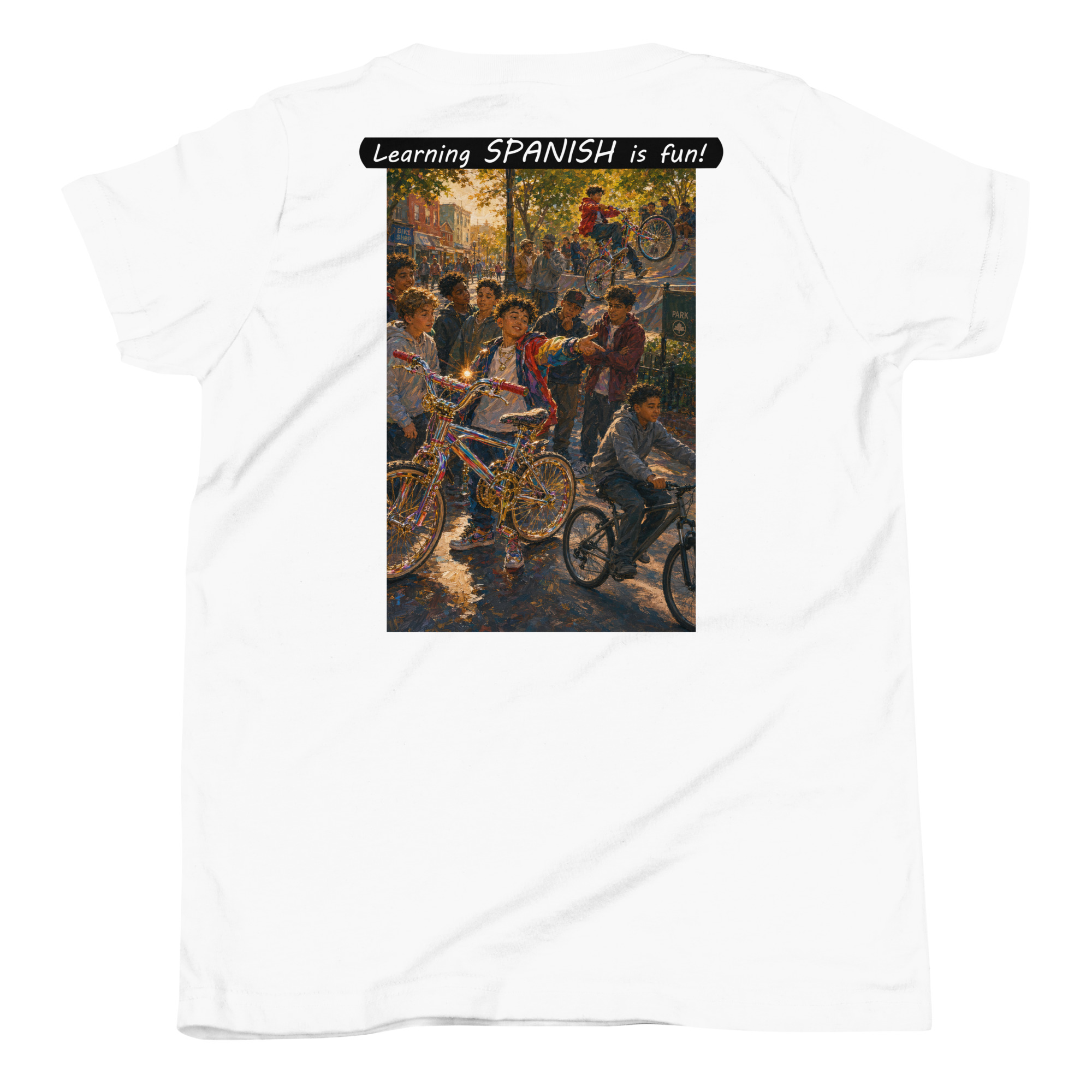 Youth Short Sleeve T-Shirt - Learning SPANISH is fun! - The Show Off - Image 36