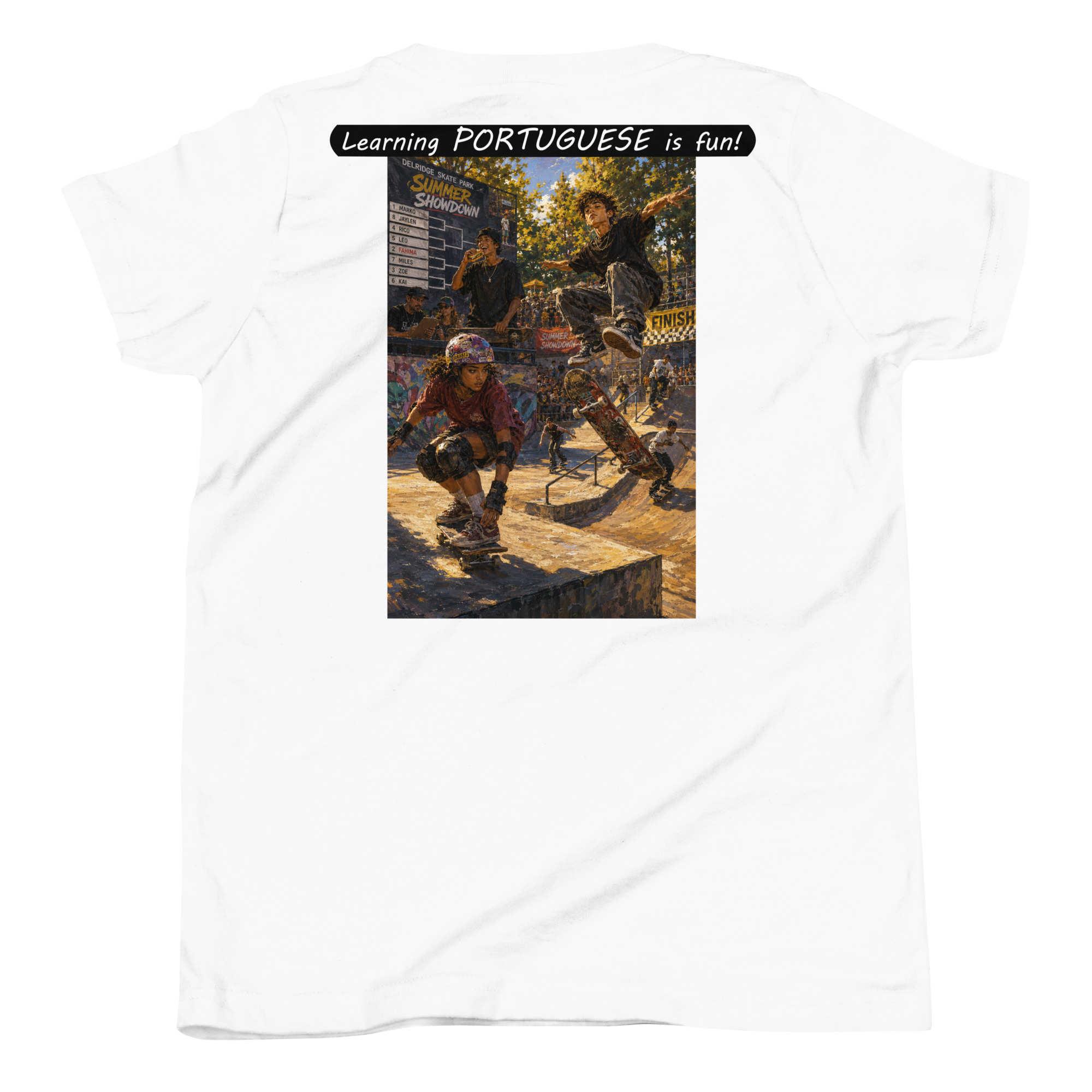 Youth Short Sleeve T-Shirt - Learning PORTUGUESE is fun! - The Summer Showdown - Image 32